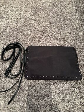 Rebecca Minkoff Black Stud-Trim Crossbody Clutch